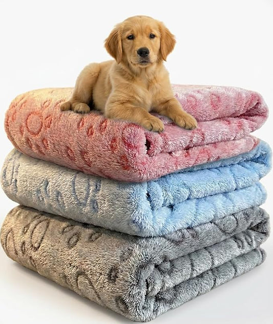 Dog Blankets for Medium Large Dogs Washable, 3 Pack Pet Blanket Washable 41" x 31", Fuzzy Soft Puppy Blanket Throw Cover for Kennel Crate Bed, Blanket for Dogs, Pet Blankets for Dog