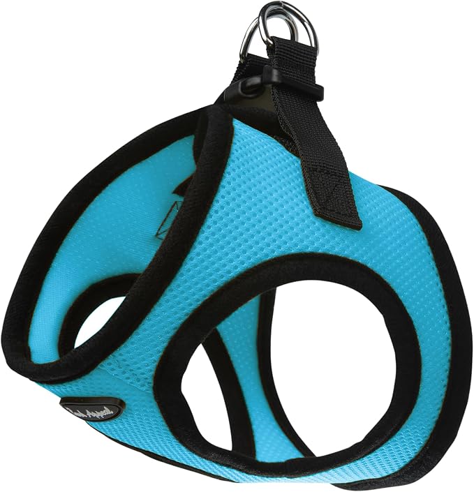 Bark Appeal Aqua Blue Step-in Dog Harness for Medium to Large Sized Pets – Updated Sizing, Re-Measuring is Essential – Soft Vest Harness – Anti-Choke with Adjustable Strap & Heavy Duty Clip – L