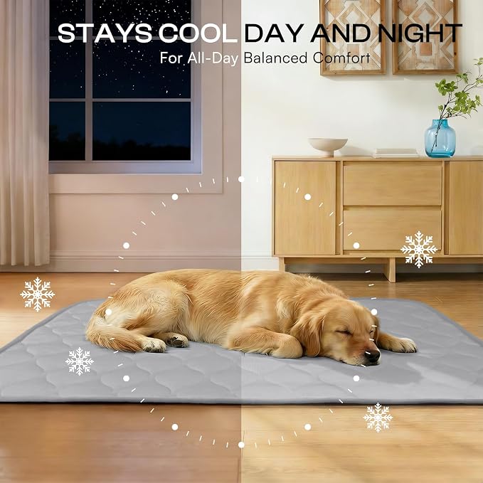 Luciphia Waterproof Cooling Mat for Dogs Couch Cover Q-MAX>0.5, Leakproof Pet Pad Non-Slip Throw Blanket for Cat Puppy Crate Bed Protector Outdoor (Cloud Grey, 60x80 inches)