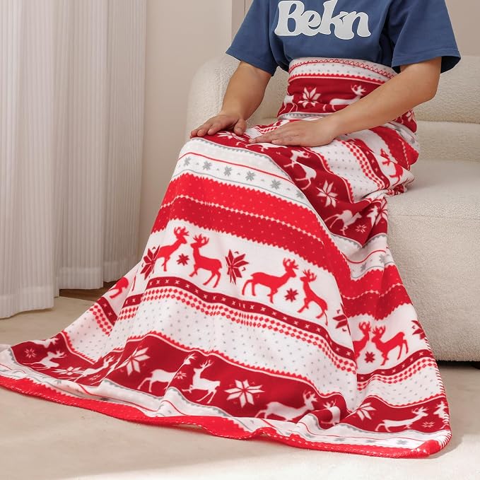 CAI TENG Red Christmas Blankets Bulk 50 X 60 inch Fleece Throw Blanket 6 Pack Printed Blankets Christmas Decoration Small Throw for Sofa Home Gift