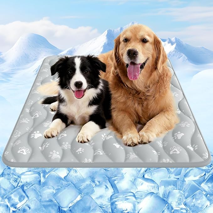 Rywell Super-Absorbent Cooling Mat for Dogs 59"x40" Arc-Chill 3.0 & Color-Changing Dog Cooling Mat, Stay Cool & Dry, Washable, Non-Slip Pet Bed Mat for Floors, Sofas, Kennels