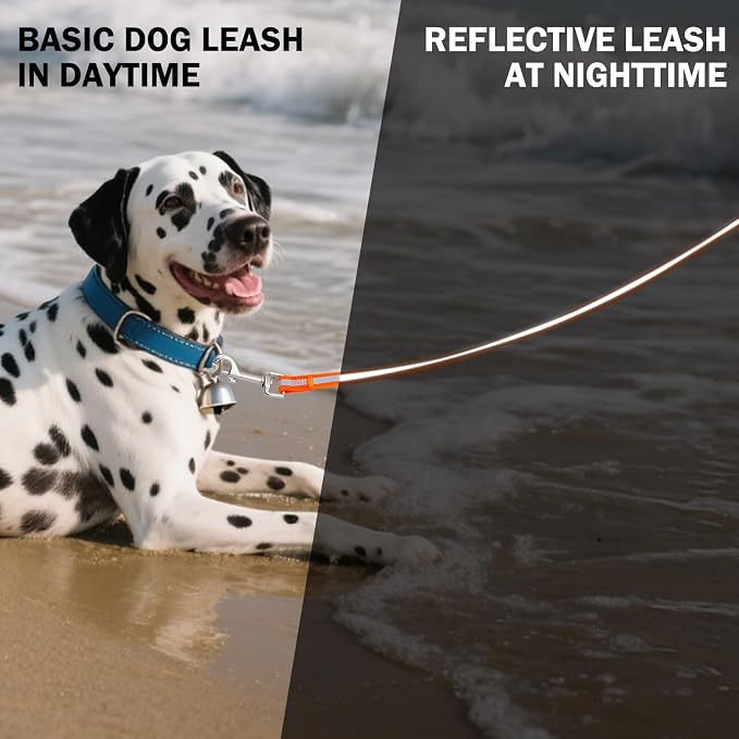 Waterproof Long Dog Leash 15FT, Heavy Duty Recall Training Lead with Non-Slip Padded Handle&Reflective Threads, Durable Long Line for Large Medium Dogs, Outdoor Hiking Camping Beach Swimming