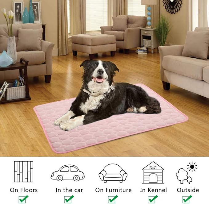 Dog Cooling Mat, Upgraded Arc-Chill Cooling Mat for Dogs Q-Max>0.4, Washable Dog Cooling Pad, Non-Slip Portable Cooling Pad for Dogs, Self-Cooling Bed for Small Medium Large Dogs Cats Indoor Outdoor