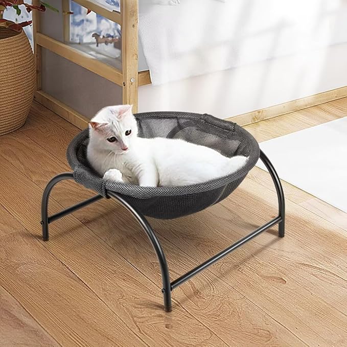 JUNSPOW Cat Bed Dog Bed Pet Hammock Bed Cat Sleeping Cat Supplies Pet Supplies Whole Wash Stable, Detachable & Breathable Easy Assembly Indoors Outdoors, 16.9 in x 16.9 in x 9.5 in