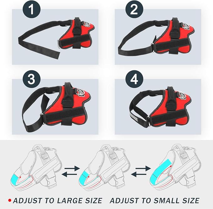 Dog Harness, No-Pull Reflective Breathable Adjustable Pet Vest with Handle for Outdoor Walking - No More Pulling, Tugging or Choking