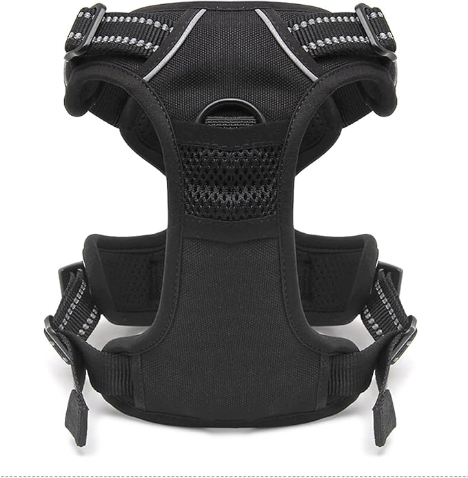 TRUE LOVE Adjustable No-Pull Dog Harness Reflective Pup Vest Harnesses Comfortable Control Brilliant Colors TLH5651(Black,XL)