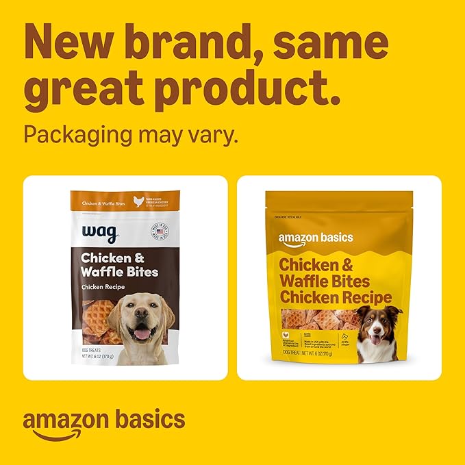 Amazon Basics Dog Treats Chicken and Waffle Bites 6oz (Previously WAG)