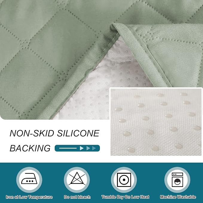 Turquoize 100% Waterproof Chaise Sofa Cover, Sage, 70 inch