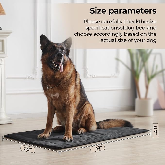 Chew Proof Dog Crate Pad - Indestructible Durable Dog Bed for Aggressive Chewers, Machine Washable & Waterproof Indoor Outdoor Tough Kennel Pad for Large Dogs (Large (28"x41"))