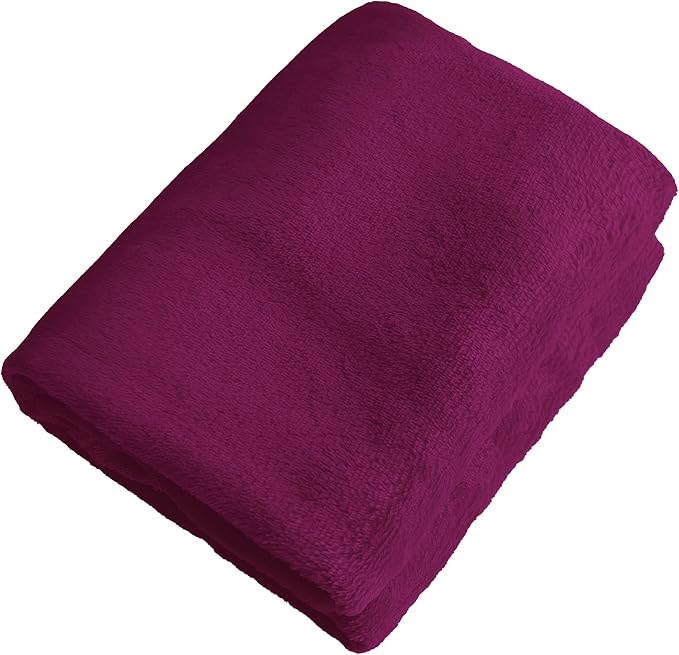 iMaylex Soft Puppy Flannel Fleece Blanket for Pet Dog Cat, Plush Microfiber, Cozy and Lightweight, Wine Red, Pet, 19 x 27 inch (50 x 70 cm)