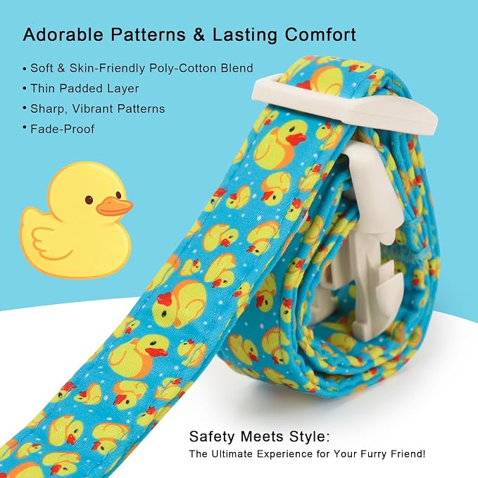 Cute Dog Collar Rubber Duck Girl Boy Dog Collars for Medium Dogs - Lightweight Adjustable Male Female Summer Puppy Everyday Collar with Safety Buckle M