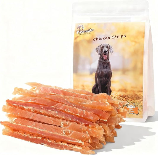 Pawmate Chicken Jerky Strips Dog Treats, Natural Dehydrated Chicken Snacks w/Taurine, Soft & Chewy Training Treats for Small Medium Large Dogs, Rawhide-Free, Grain-Free, 10.6 oz