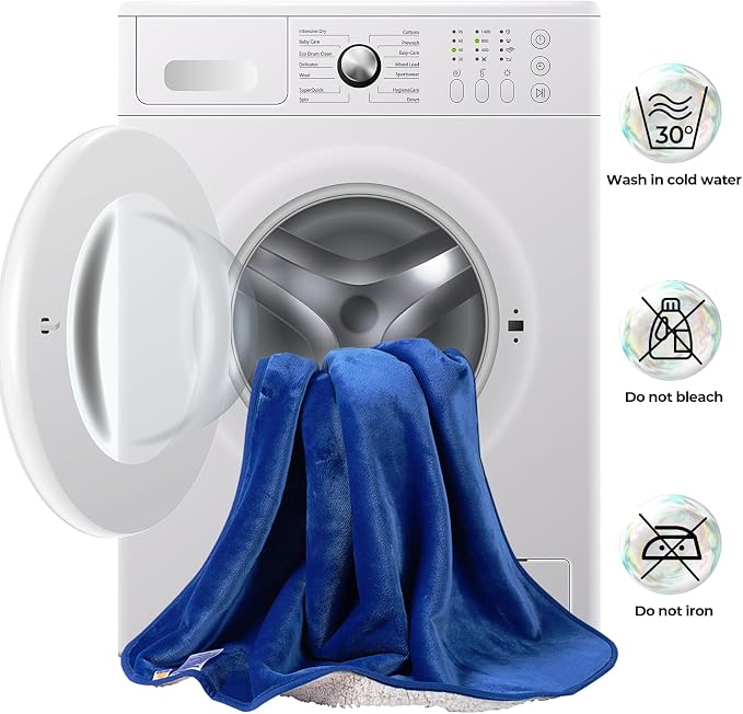 Sunheir Waterproof Dog Blankets for Large Dogs - Cat Blanket Washable for Couch Protection, Soft Sherpa Fleece Puppy Throw Blanket to Prevent Urine Leaks & Protects Furniture, 40"X 50", Blue