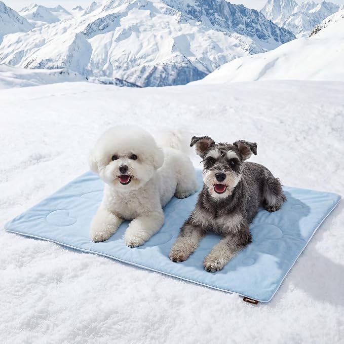 ZOMISIA Cooling Blanket for Medium Dogs - Washable Dog Cooling Mat for Hot Weather, Travel Soft Pet Summer Essentials, Blue, 30"x40"