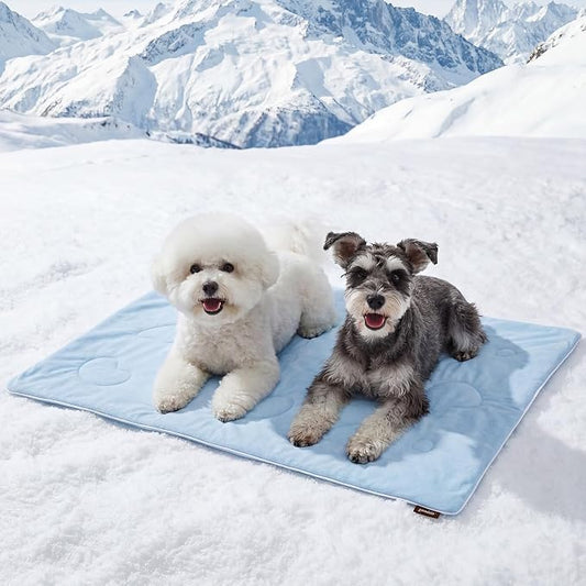 ZOMISIA Cooling Blanket for Medium Dogs - Washable Dog Cooling Mat for Hot Weather, Travel Soft Pet Summer Essentials, Blue, 30"x40"