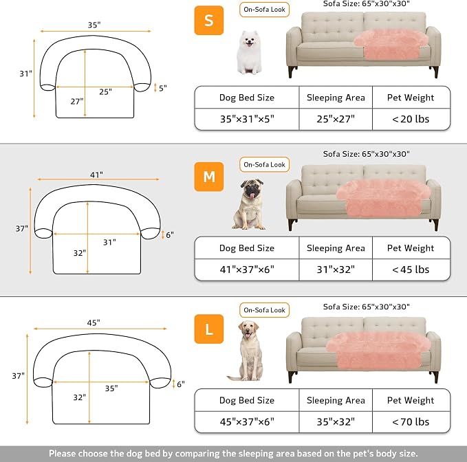 GGIB Calming Dog Bed Fluffy Plush Dog Mat for Furniture Protector with Removable Washable Cover for Large Medium Small Dogs and Cats (Medium, Pink)