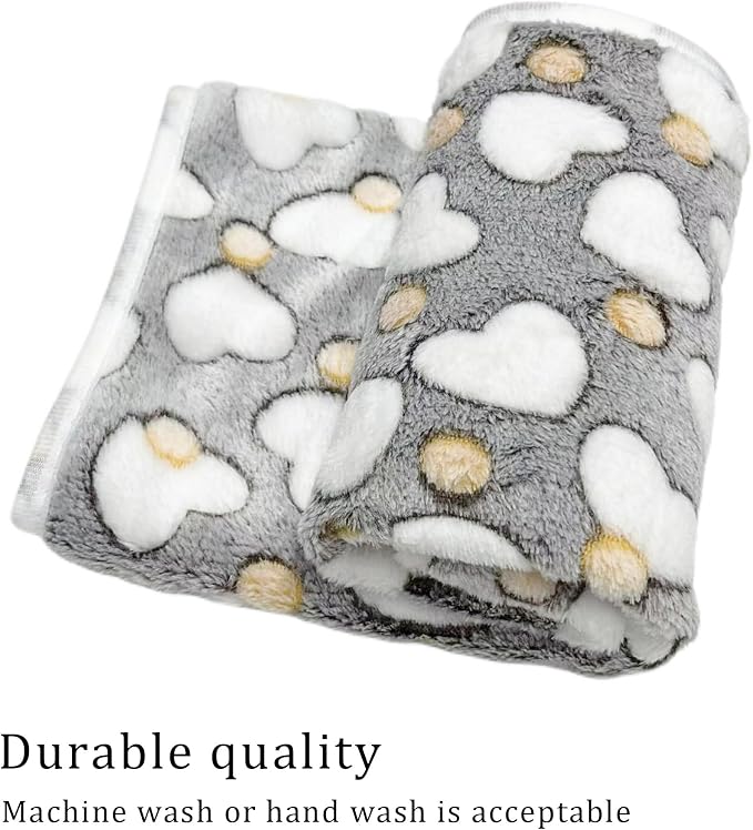 1 Pack 3 Blankets Super Soft Fluffy Premium Fleece Pet Blanket Flannel Paw Printed Throw for Dog Puppy Cat (Medium 30x20'', Star, Bone, Love)