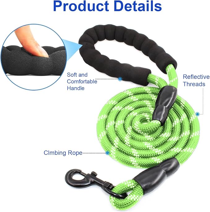 MingXpets Double Dog Leash - 360 Swivel, Tangle-Free Bungee Walking & Training Leash for Large & Medium Dogs, Shock Absorbing, Reflective, 18-120 lbs, Green