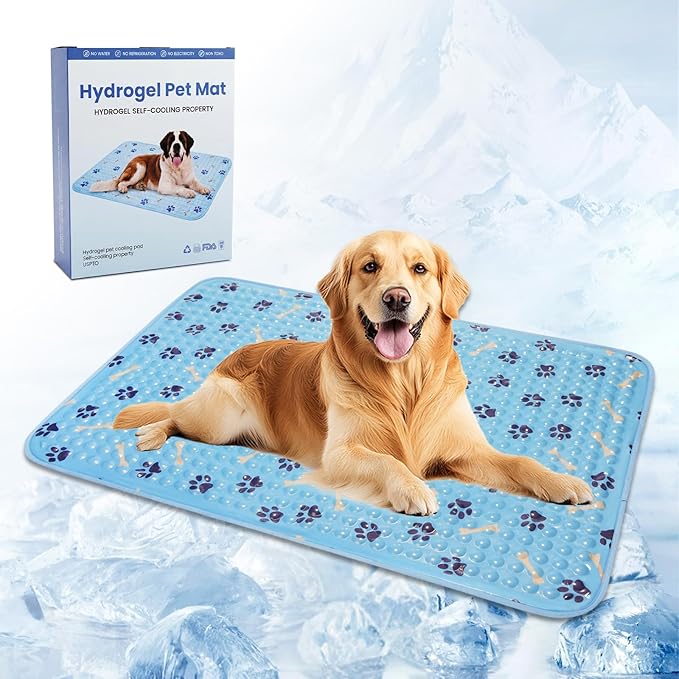 Cooling Mat for Dogs, Self Cooling Dog Bed with Patented Non-Toxic Gel, Durable Waterproof Cooling Pad for Small, Medium & Large Dogs and Cats, Indoor & Outdoor Pet Cooling Mat for Summer (Large)
