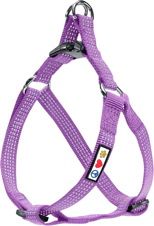 Pawtitas Reflective Step-in Dog Harness – Adjustable No-Pull Vest for Puppies to Seniors, Safe & Comfortable, S Orchid