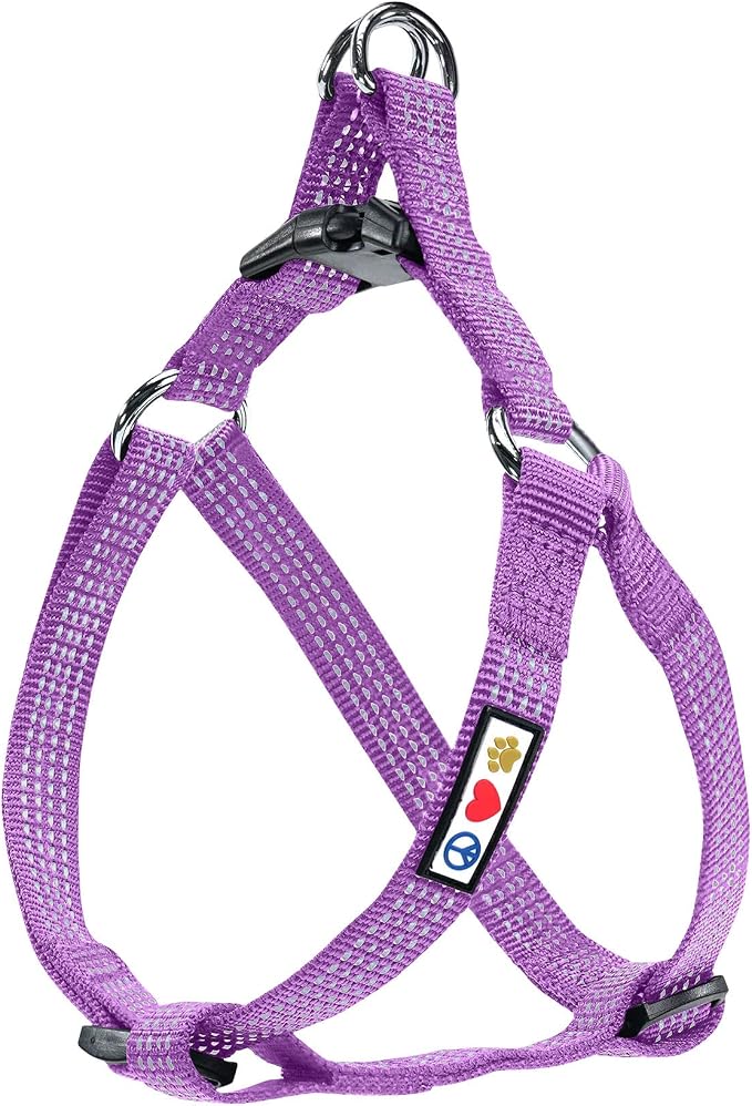 Pawtitas Reflective Step-in Dog Harness – Adjustable No-Pull Vest for Puppies to Seniors, Safe & Comfortable, XS Orchid