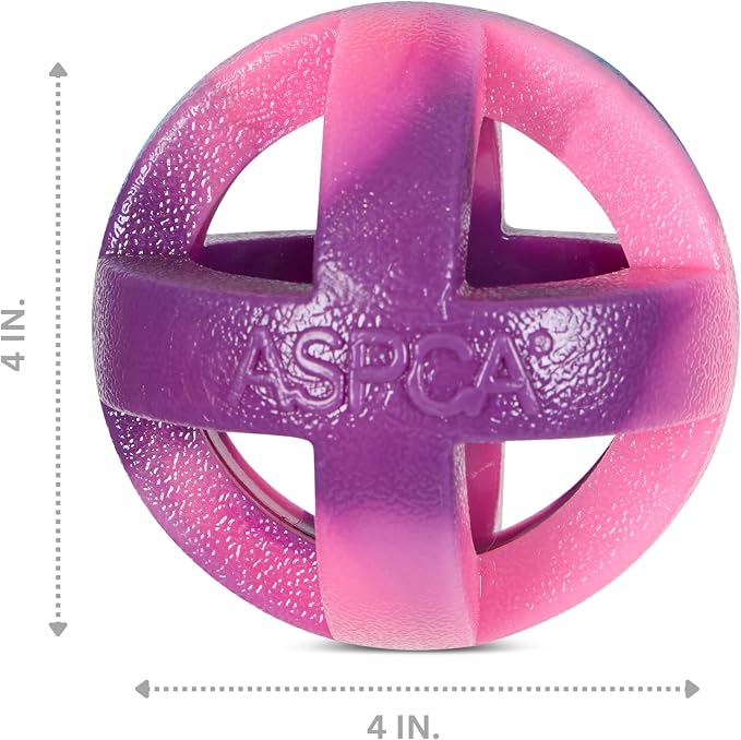 ASPCA Heavy Duty Cage Ball Dog Toy – Scented Rubber Chew Toy for Power Chewers – Durable & Safe TPR Material – Indoor & Outdoor Fetch Play (Pack of 2)