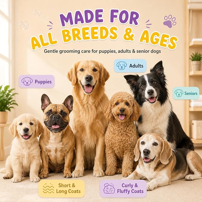 Oatmeal Dog Shampoo and Conditioner 32 fl oz | 5 in 1 Puppy Shampoo for Itchy Sensitive Skin | Dog Wash with Aloe, Biotin & Vitamin E | Cleans, Deodorizes & Moisturizes | All Breeds | ALFIE'S CHOICE