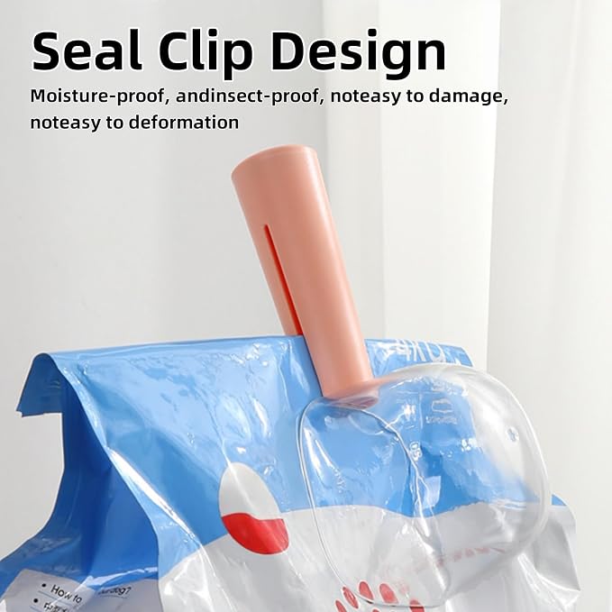 Pet Cat Dog Food Scoop, Dog Food Cup Capacity Cat Food Scooper With Sealing Clip, Ice, Coffee Bean, Flour Scoop White