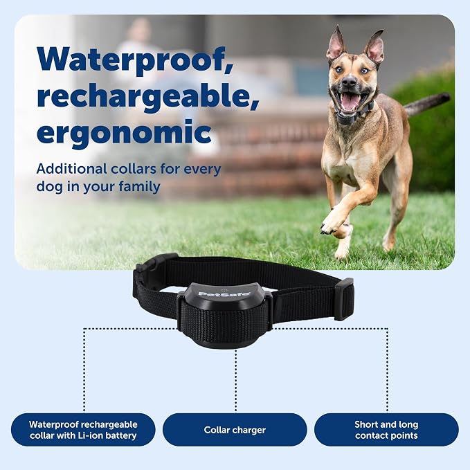 PetSafe Stay & Play Wireless Pet Fence Receiver Collar Only for Dogs and Cats, Waterproof and Rechargeable, Tone and Static Correction - From The Parent Company of INVISIBLE FENCE Brand