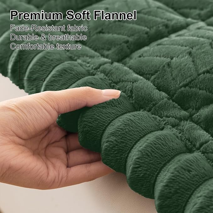 Smiry Couch Cover for Dogs, Non Slip Fuzzy Pet Sofa Covers Washable for 3 Cushion Couch, Soft Thick Furniture Protector for Cats Dogs, Against Fur, Dirt, Scratch Resistant (Dark Green, 35.4"x82.7")