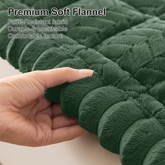Smiry Couch Cover for Dogs, Non Slip Fuzzy Pet Sofa Covers Washable for 3 Cushion Couch, Soft Thick Furniture Protector for Cats Dogs, Against Fur, Dirt, Scratch Resistant (Dark Green, 27.6" x 82.7")