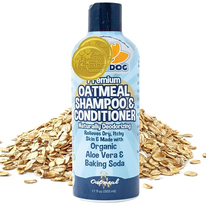 Bodhi Dog Grooming Bundle - Oatmeal Shampoo & Conditioner with Bath Brush for Shower, Showerhead, Sprayer & Bathing - Gentle Care for Long, Short & Curly Hair