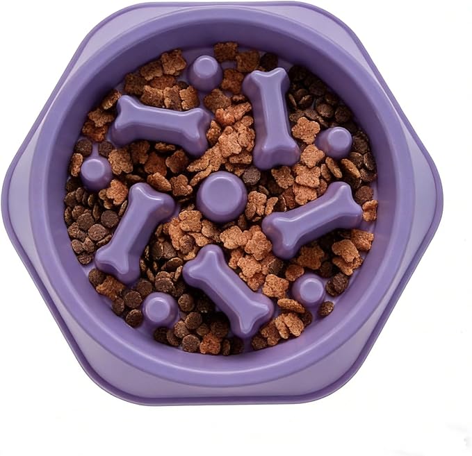Slow Feeder Dog Bowls Anti Gulping Reduces Gastric Burden Prevents Bloat and Digestive Issues Safe Durable Material Easy to Clean Puppy Slow Feeder Bowl for Healthy Eating Excess Energy Management
