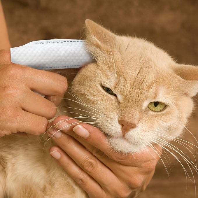 Paw Science Dog & Cat Ear Cleaner Wipes – Pet Finger Wipes for Cats & Dogs – Cleaning, Soothing, & Deodorizing Itchy Ears – Ear Relief Solution Wash (Unscented)
