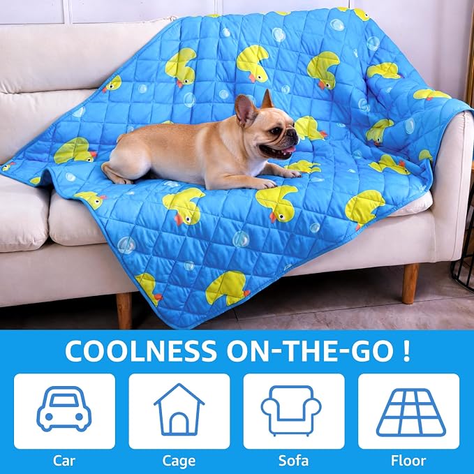 SCENEREAL Dog Cooling Mat for Small Meduim Breeds Dogs, 28"x40" Reversible Self- Cooling Mat for Summer Heat, Ice Cool Soft Pet Throw Blanket Use in Couch, Car, Seat, Bed- Machine Washable