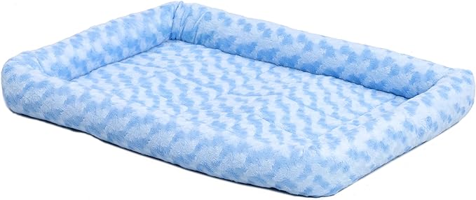 MidWest Homes for Pets QuietTime Fashion XS Dog Bed - Blue Faux Fur Bolster, Ultra-Soft and Machine Washable, Fits 22-Inch Crates and Carriers, for Small Dogs and Cats