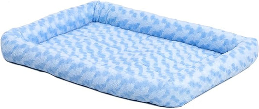 MidWest Homes for Pets QuietTime Fashion XS Dog Bed - Blue Faux Fur Bolster, Ultra-Soft and Machine Washable, Fits 22-Inch Crates and Carriers, for Small Dogs and Cats