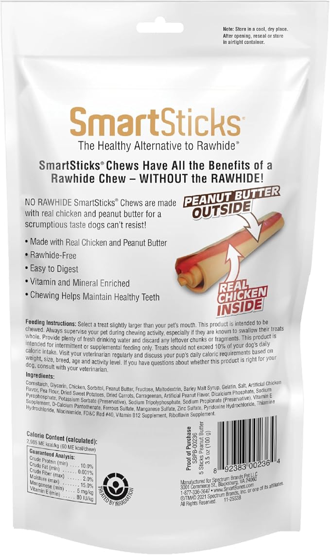 SmartBones SmartSticks, Treat Your Dog to a Rawhide-Free Chew Made With Real Meat and Vegetables
