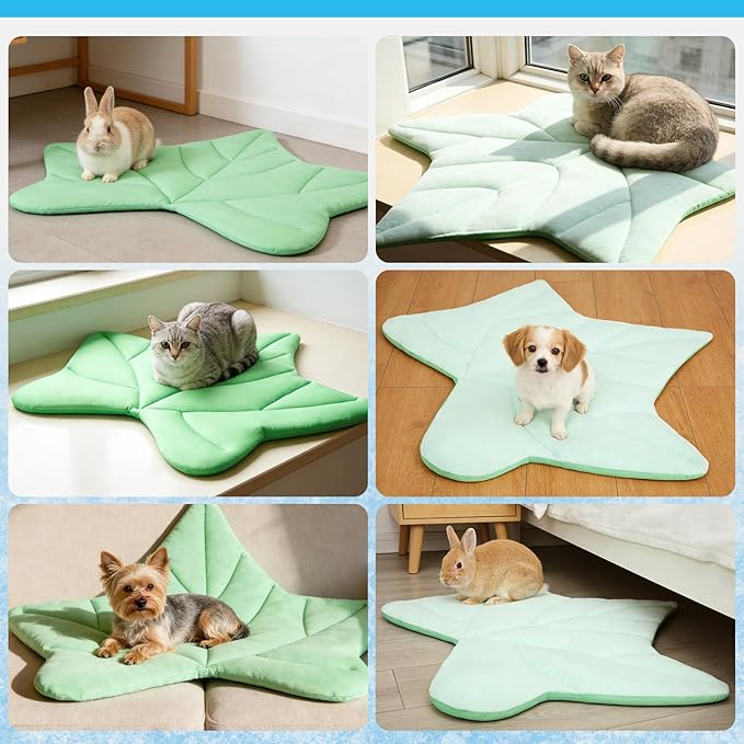 KOOLTAIL Cat Cooling Mat, Upgraded Two Sided Cooling Pad for Dogs Cats Puppy, Soft Summer Pet Sleeping Blanket Kennel to Keeping Cool, Washable Dog Mats for Crate Sofa Bed Outdoor Indoor, Ivy Green