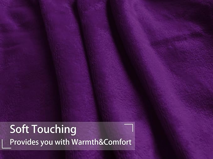 iMaylex Soft Puppy Flannel Fleece Blanket for Pet Dog Cat, Plush Microfiber, Cozy and Lightweight, Purple, Pet, 19 x 27 inch (50 x 70 cm)