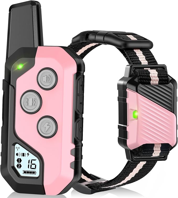 Shock Collar for Dogs, IP67 Waterproof Dog Training Collar with Remote, 3 Training Modes with Beep, Vibration, and Safe Static, Rechargeable E Collar for Large Medium