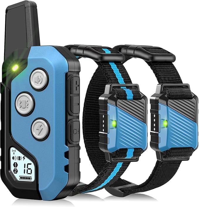 Shock Collar for Dogs, Dog Training Collar with Remote Control for 2 Dogs, 3 Training Modes with Beep, Vibration and Satic, Waterproof, Rechargeable for Large Medium