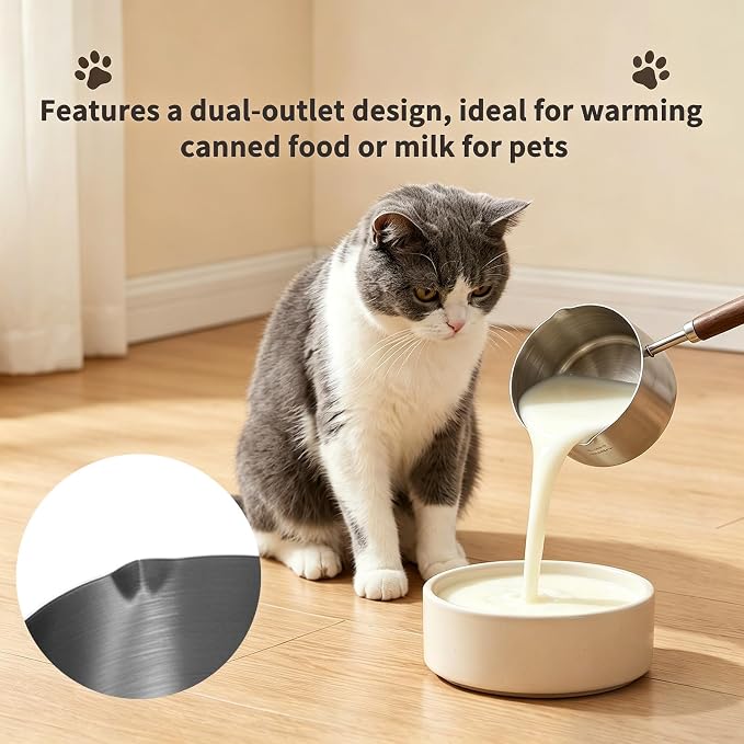 Dog Cat Food Scoop 1 Cup, 304 Stainless Steel Dog Food Measuring Cup with Inner Precision for Pets & Kitchen Use