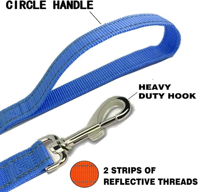 Reflective Dog Leash 7Ft /8 Feet Long, 1 Inch Wide, for Small and Medium Dogs