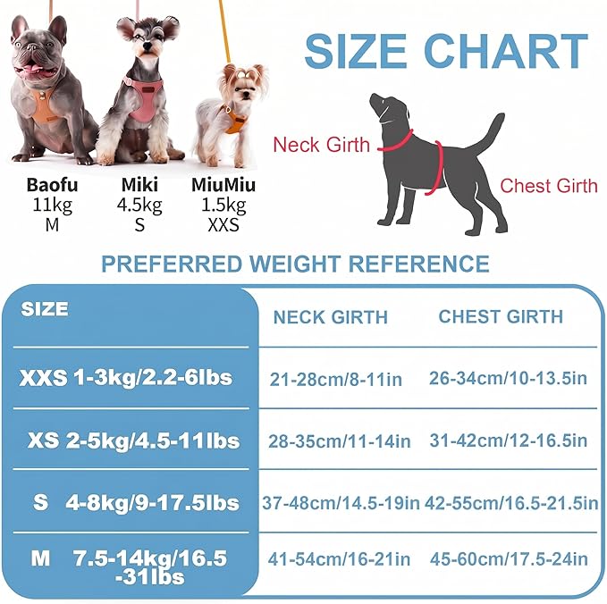 Puppytie Dog Harness with Multifunction Dog Leash,Soft Adjustable No Choke Escape Proof Pet Harness Vest for Medium Dogs or Large Dogs,Ocean Blue,M