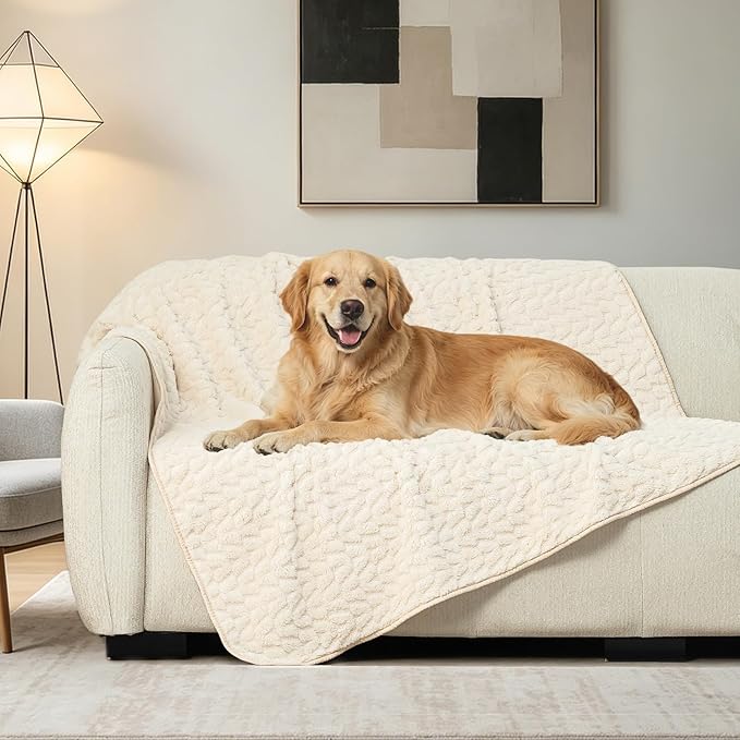 Waterproof Dog Blanket Reversible, Leakproof Pet Blanket for Large Dogs, Soft Furniture Sofa Couch Cover Protector Washable, Fleece Cat Throw Bed, Reversible Washable Soft Plush