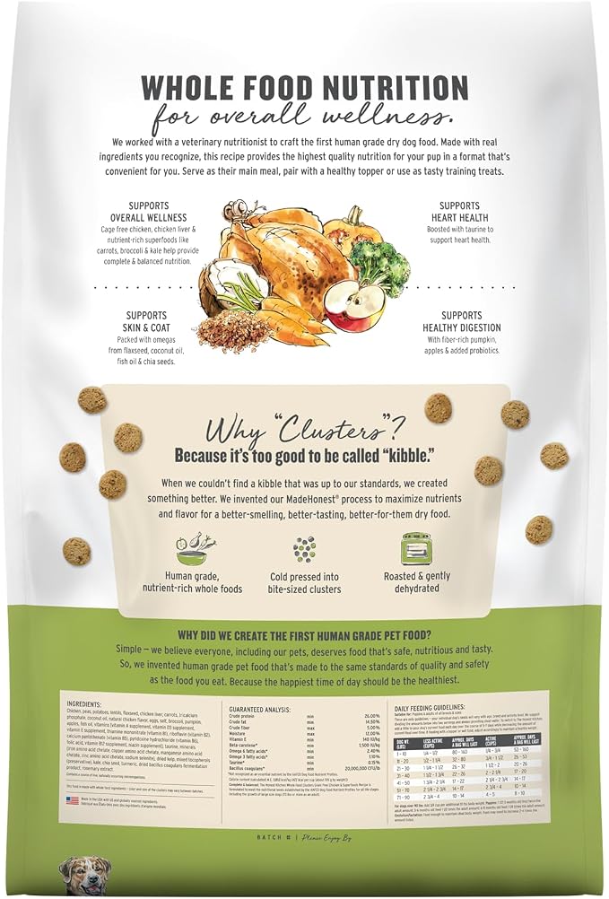 The Honest Kitchen Human Grade Whole Food Clusters Dog Grain Free Chicken 10 lb Bag