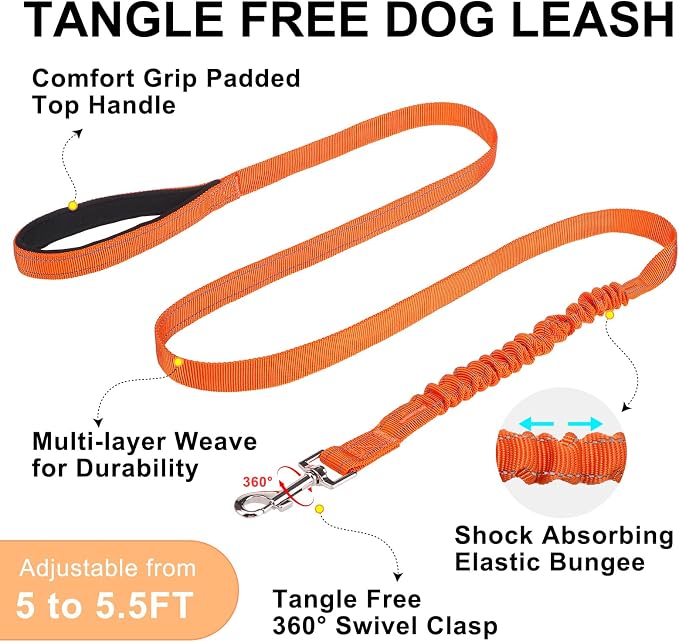 BEAUTYZOO Dog Harness for Small Dogs, No Pull Dog Harness and Leash Set, Soft Escape Proof Puppy Vest Harness with Handle, Reflective Lightweight Step in Harness for Girl Boy Dogs, Orange L