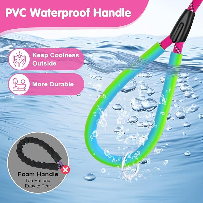 Dog Leash Heavy Duty 4/5/6ft XiaZ 2 Handles Dog Leashes for Medium Large Dogs 1/2 Inch 1000lb Strength Reflective PVC Waterproof-Handles Metal Hook Dual-Handle Rope Leash Nighttime Safety