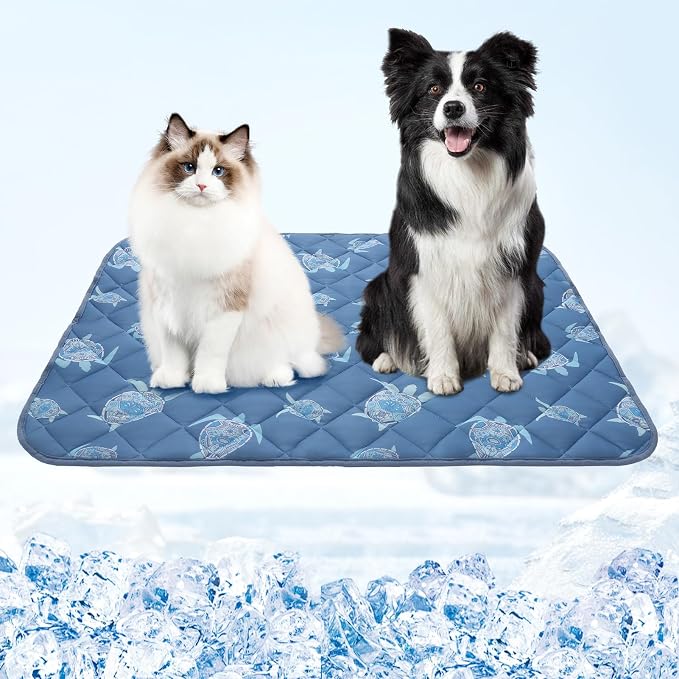 Homimp Dog Cooling Mat,27.5" x 38.5" Thicken Self-Cooling Mat for Dog Large,Internal Waterproof& Endothermic,Washable Pet Ice Cool Pad Blanket,Pet Sleeping Pad for Indoor Outdoor in Summer, Non-Toxic
